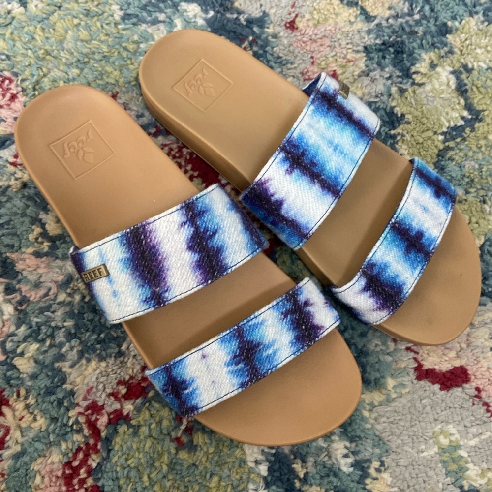 Reef Blue and Purple Tie-Dye Sandals